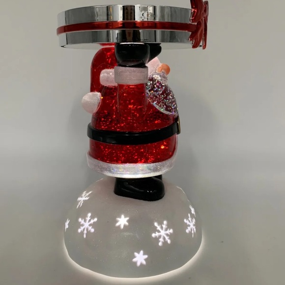NWT Bath & Body Works Santa Pedestal Water Globe 3 Wick Candle Holder 8.5” - Picture 6 of 9